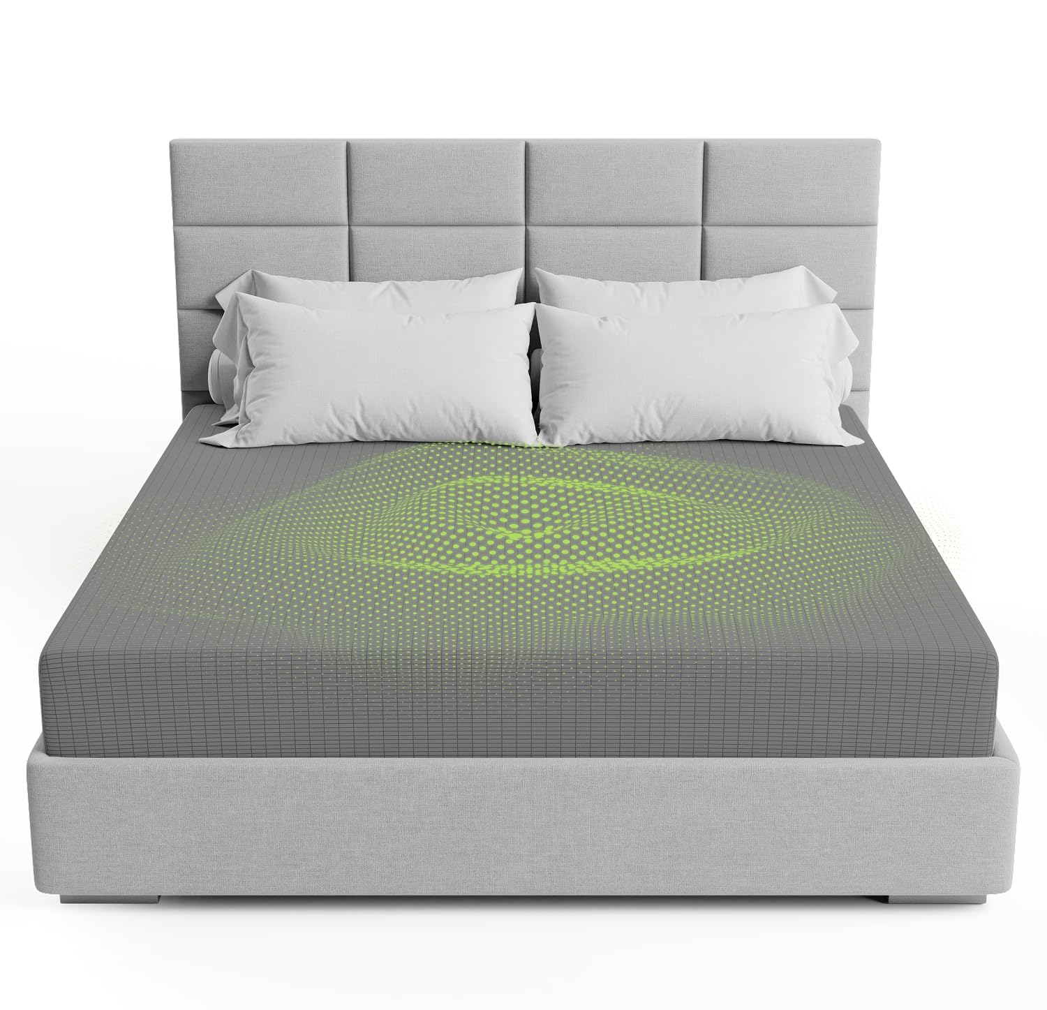 The Grounding Co. Fitted Terra Grounding Sheets California Size – Premium Organic Cotton Earthing Sheet with Silver-Infused Threads– for Sleep, Recovery &amp; Wellness – Gray