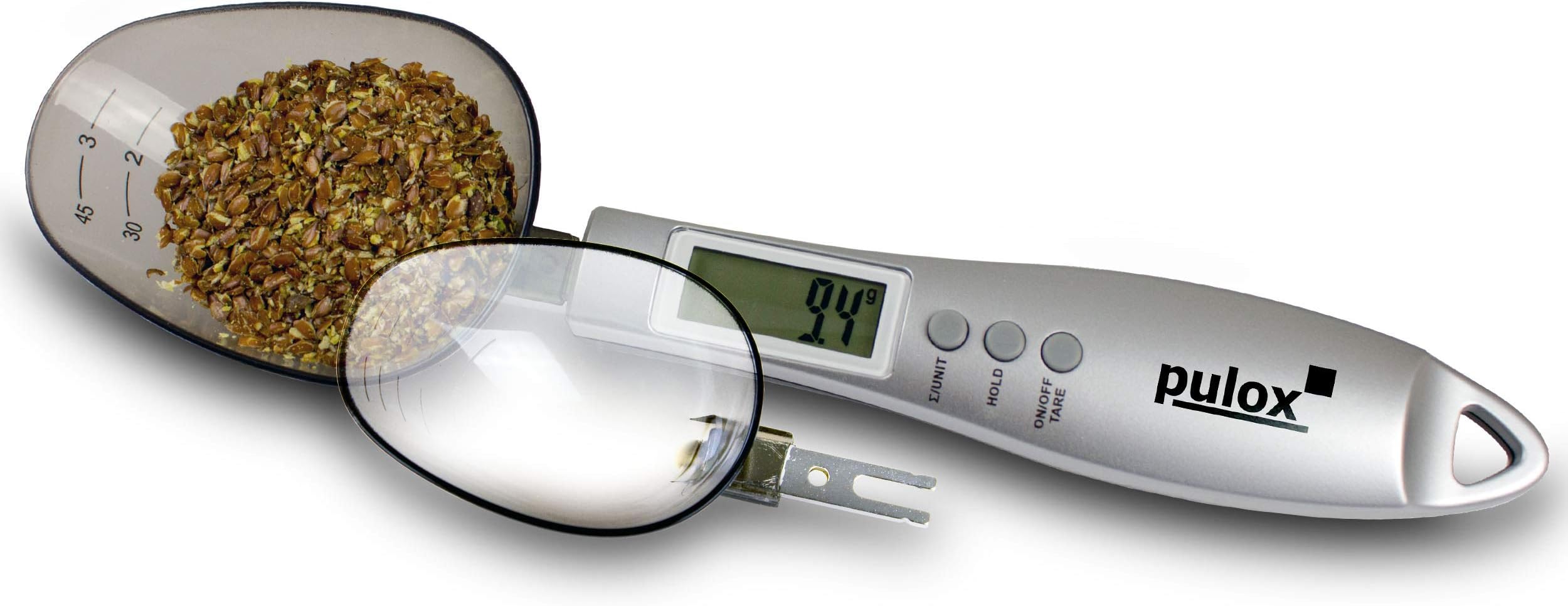 PULOX Spoon Scale with Batteries and Second Extra Large Spoon
