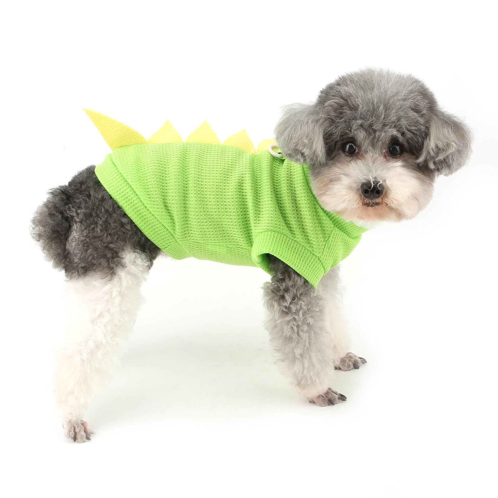 XHYRHTS T-Shirt Dinosaure en Tricot gaufré pour Animal Domestique, pour Petit Chien, Chiot Mignon, Pull, débardeur Respirant, Yorkie, Chihuahua, vêtements de Printemps et d'été, vêtements pour
