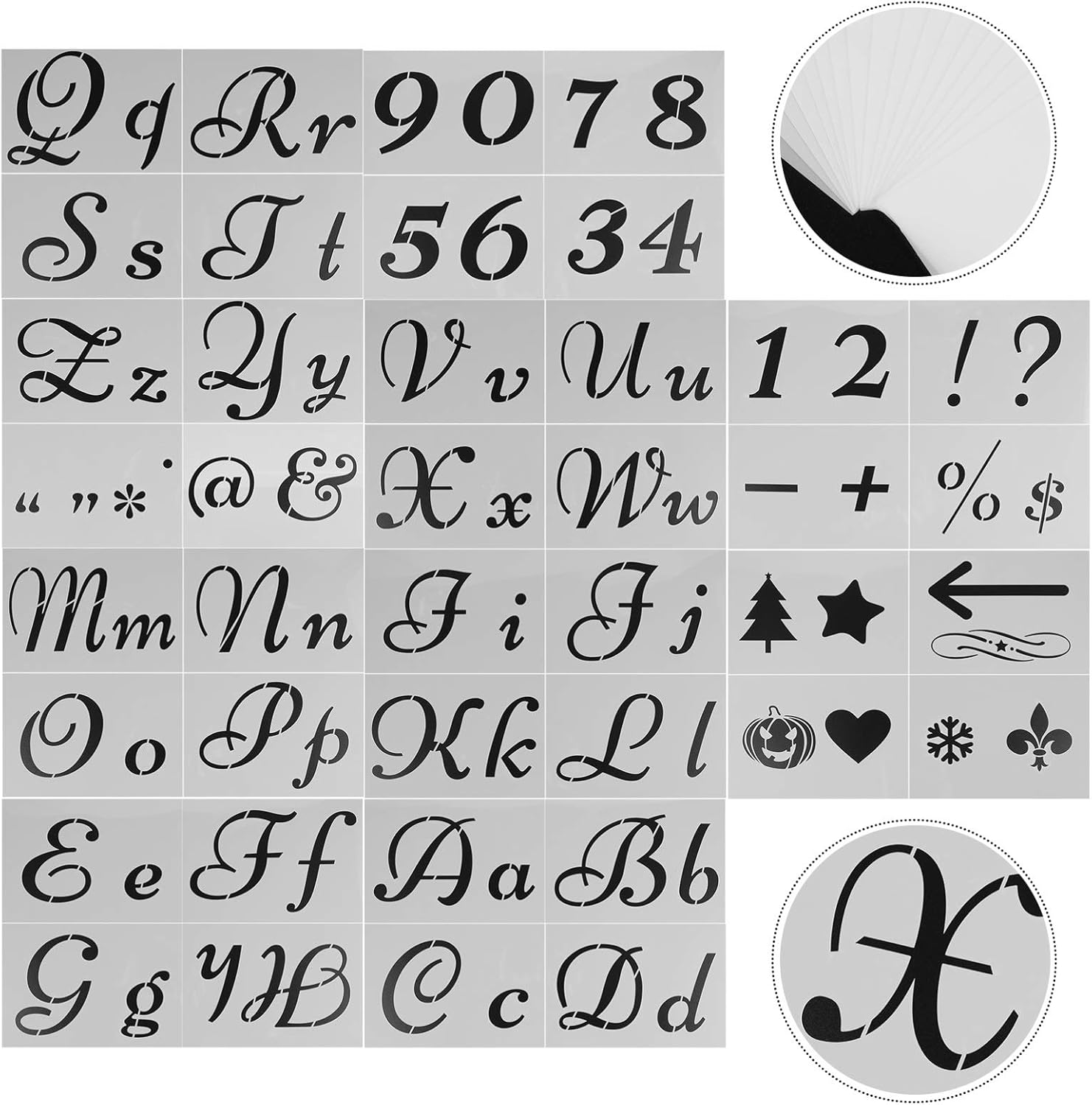 EXCEART 40pcs DIY Hollow Letter Stencil for Boys and Girls Durable Reusable Painting Templates for Creative Crafts Easy Clean Designs for Imaginative Drawing Professional Patterns