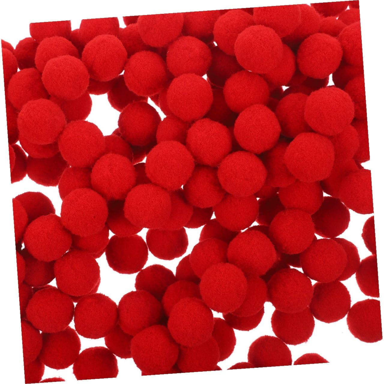 Cabilock 600pcs Red Soft Pompoms for Crafts 25mm Fluffy Pom Pom Balls for DIY Art, Holiday Decorations, and Craft Supplies