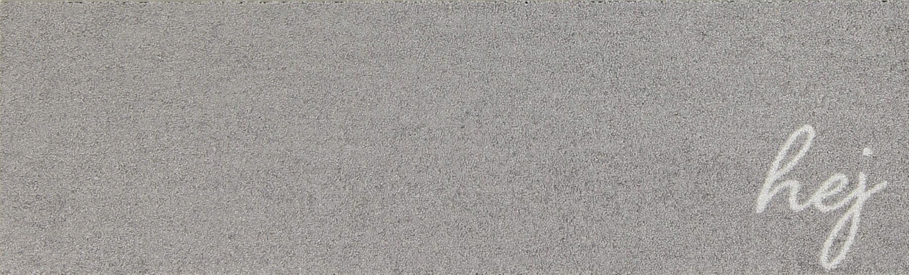 MOCAVI Mat Fußmatte Schuhparkplatz 30x100 cm waschbar warm-grau Hej Scandi Schuh-Teppich lang, schmal, Schuhe ausziehen, Deko sbereich innen, außen, Matte, Haustür, Stiefelmatte