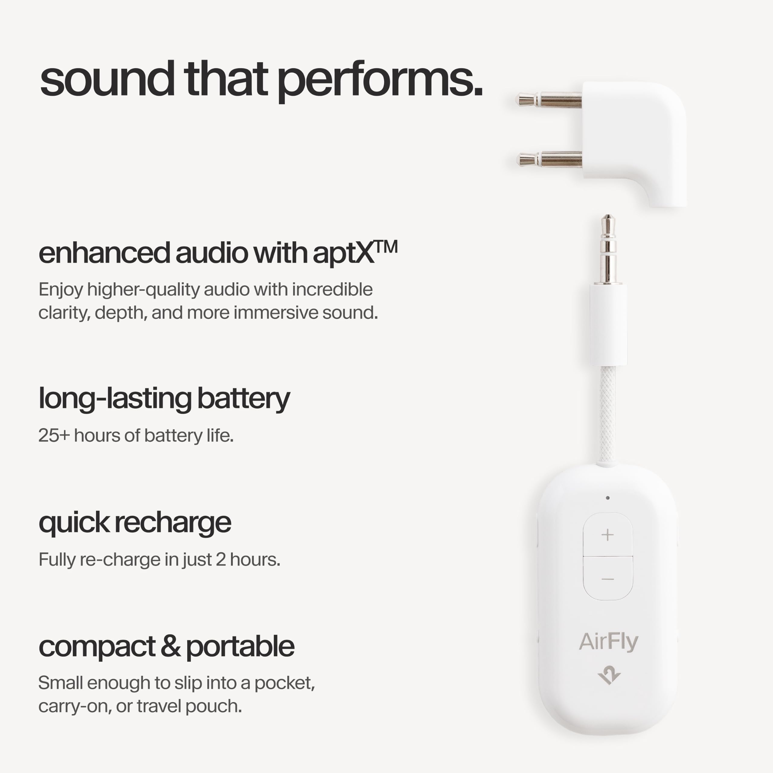 AirFly Pro 2 Deluxe – Bluetooth Adapter for Airplane, Pair 2