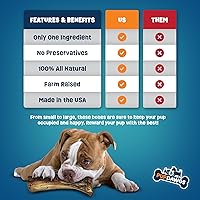 Vista 9 de Huesos de perro para masticadores agresivos Rebanadas de hueso de res con sabor ahumado de nogal Golosinas para perros pequeños – Todo natural
