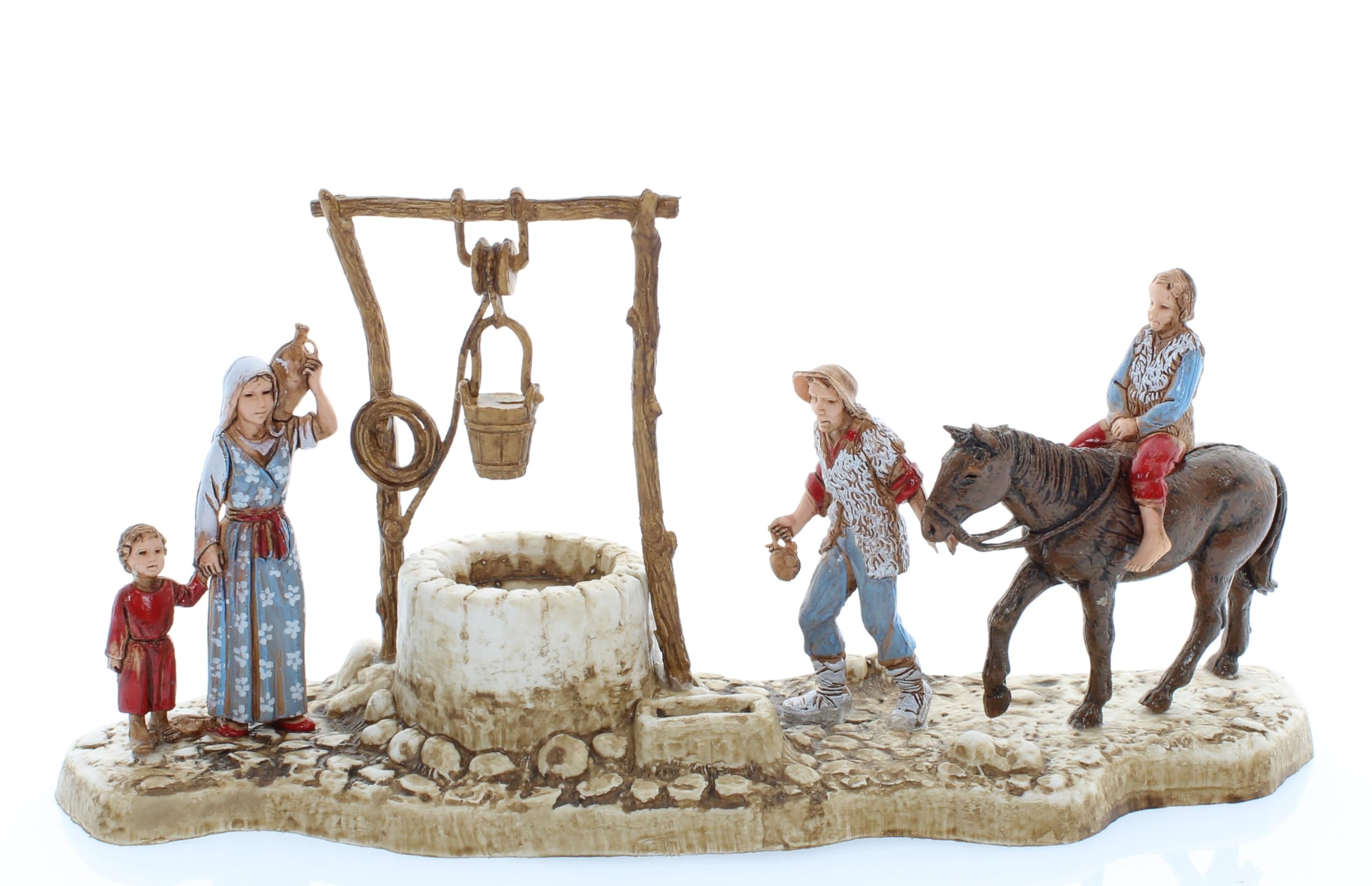 Moranduzzo Set mit 4 Hirten Geeignet für Krippe 6 cm Maßstab 1:32 – MINI 6 – Unzerstörbare Figuren, Stil des 18. Jahrhunderts, Handbemalt, Bildhauer M. Landi, Hergestellt in Italien
