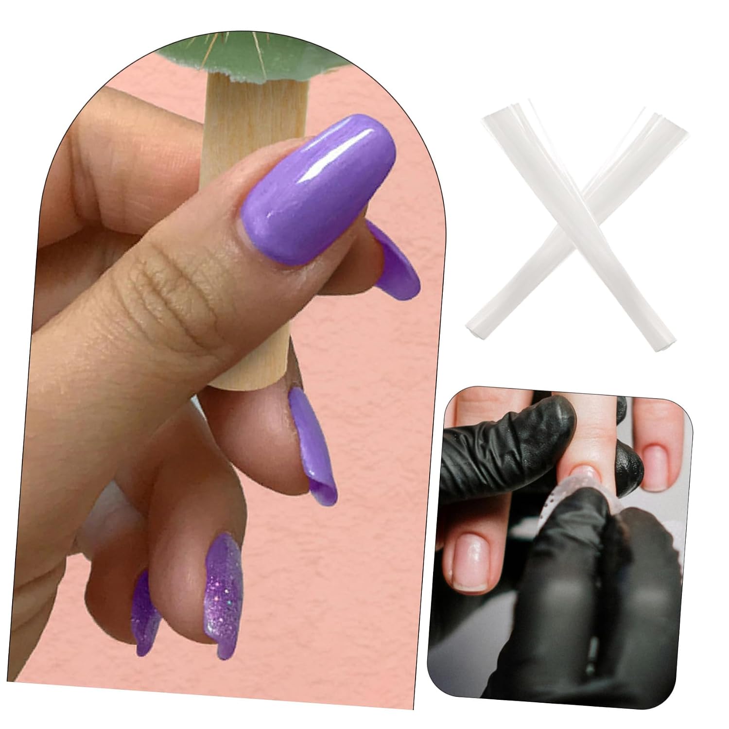 100pcs Flexible Nail Extension Fibers for Quick Diy Nail Art Lengthening Fibers for Home and Salon Use Easy Application for Unique Designs