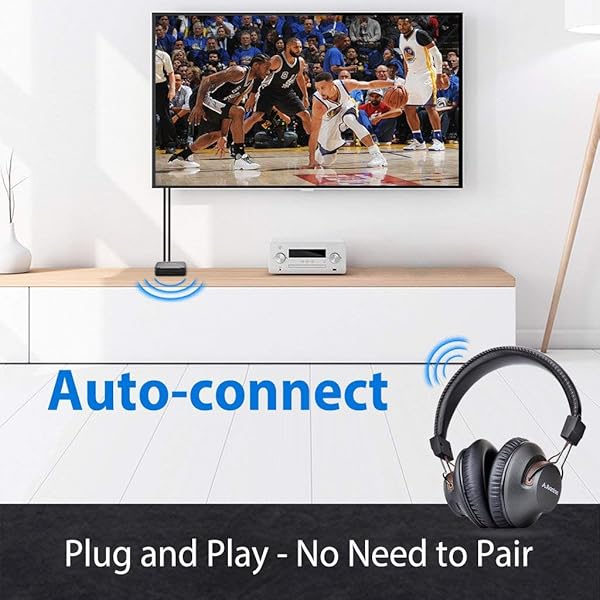 Avantree HT4189 40 Ore Cuffie Wireless Senza Fili per TV con trasmettitore Bluetooth per Audio Ottico Digitale RCA 3 5mm AUX PC Audio USB Plug Play Nessun Ritardo Audio