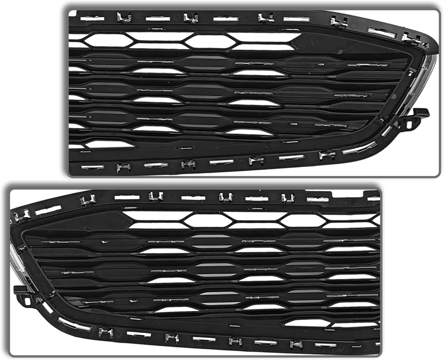 PartsFlow Front Bumper Grille Upper And Lower Honeycomb Mesh Grill Black With Chrome For 2016 2017 2018 Chevrolet Chevy Malibu GM1200730