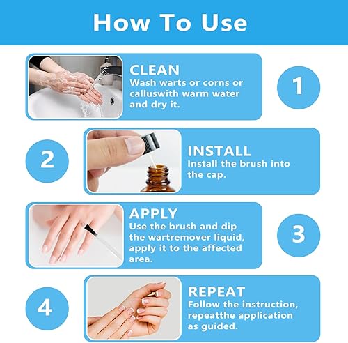 Miniatura 4 de Removedor de verrugas de acción rápida, removedor de marcas cutáneas con ácido salicílico para hombres y mujeres, para verrugas plantares, verrugas