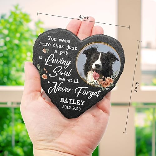 Miniatura 17 de Pawfect House Piedra conmemorativa para perros, Piedra conmemorativa personalizada para mascotas con foto, Regalos conmemorativos para mascotas