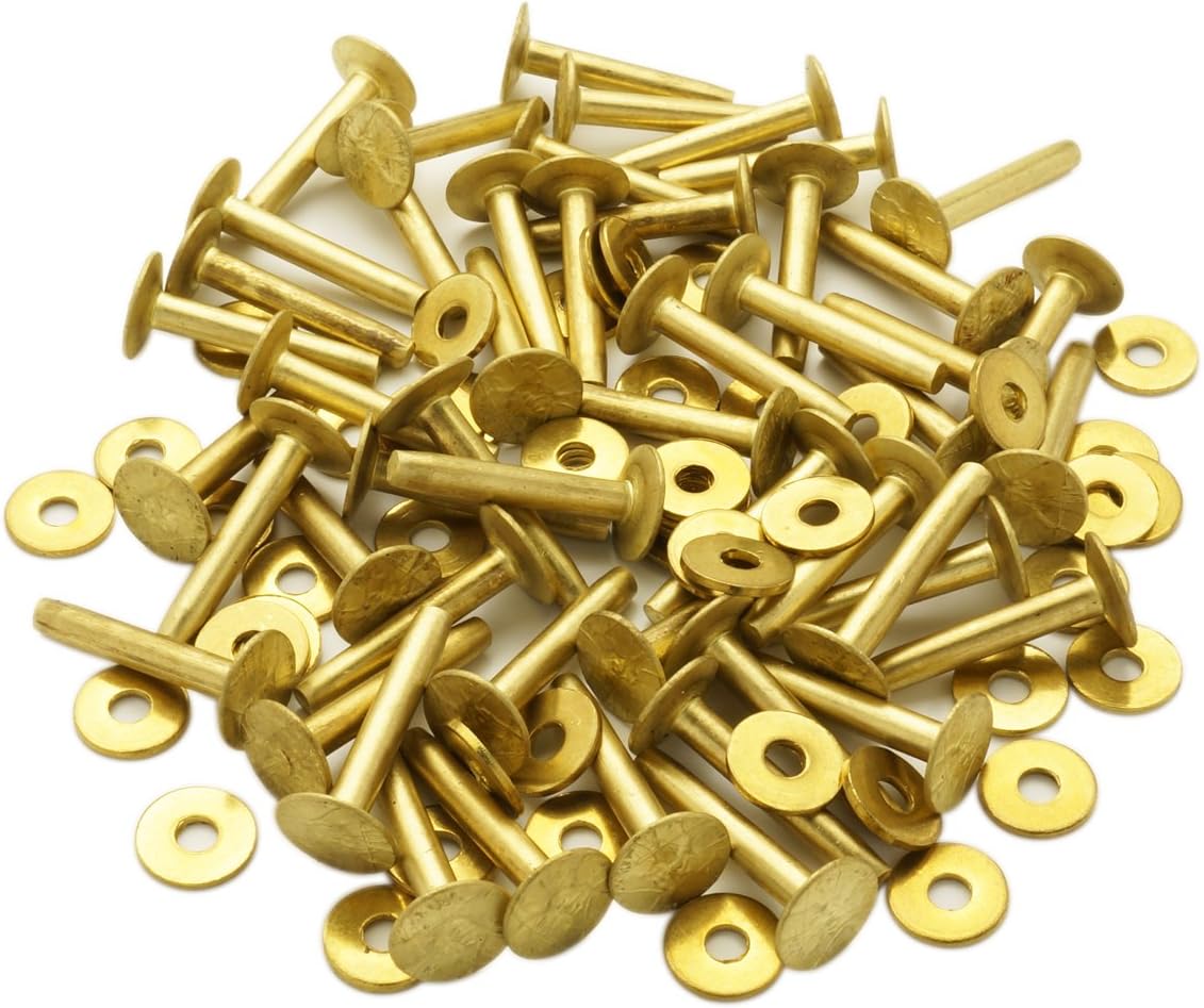 Amazon.co.jp ビーズ屋公ちゃん。オリジナル 真鍮リベット（ブラスリベット）（Brass Rivet）9×1インチ 50セット ホビー