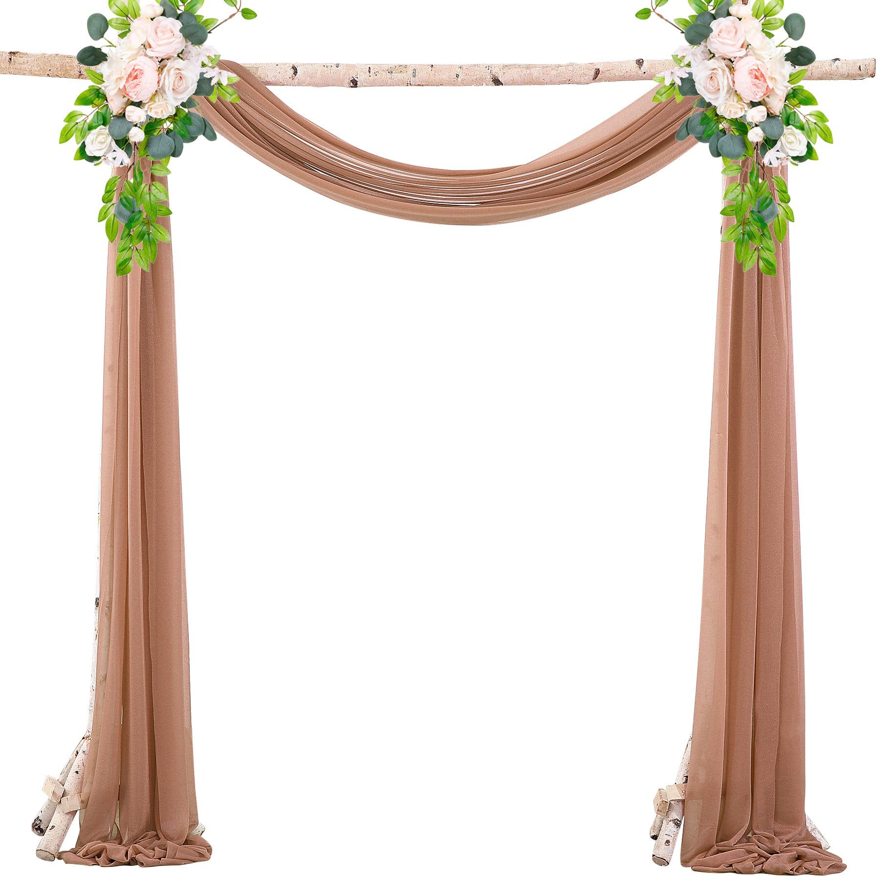 Hochzeitsbogen Vorhänge aus Chiffon, Elegantes und fließendes Design, durchsichtiger Stoff, Brautbogen Vorhänge für Hochzeitsdekoration im Freien, Zeremonie Vorhang Hintergrund