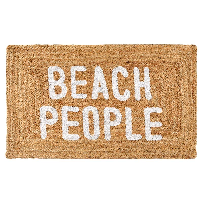 Santa Barbara Design Studio Door Mat Face to Face Designs Jute Rug, 34" x 20", Beach People