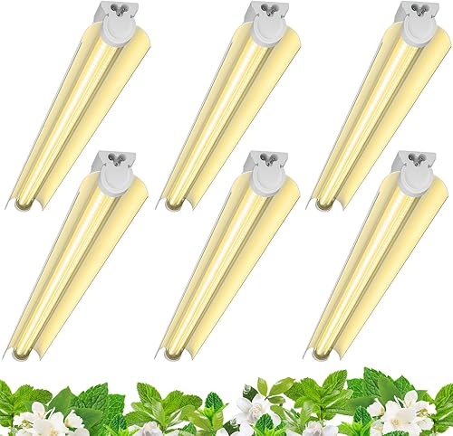 Vista 35 de Barrina Luz para plantas T8, 144 W (6 x 24 W), equivalente a 800 W, súper brillante de 2 pies, espectro completo, luz de cultivo LED, lámpara