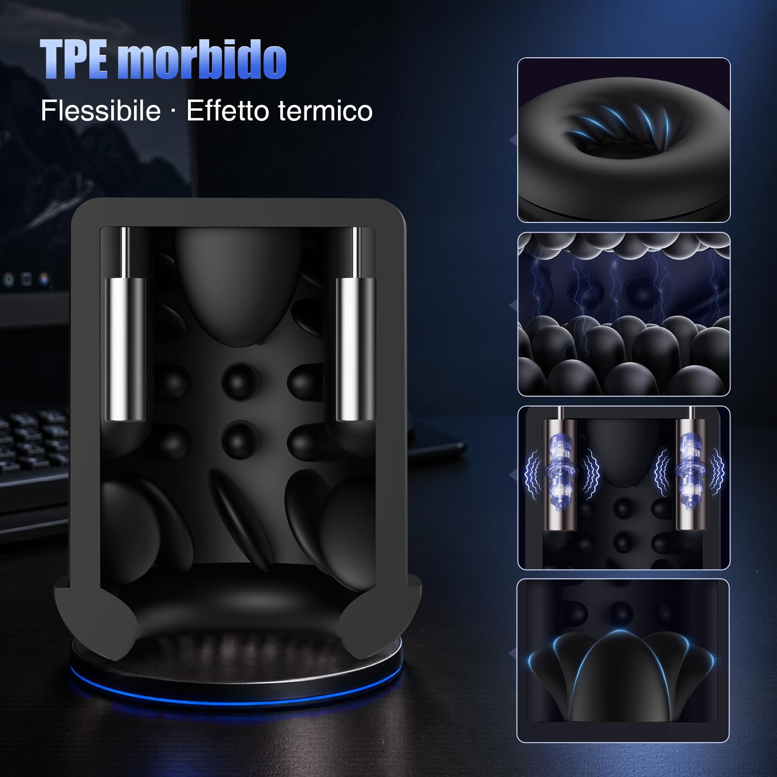 HIVEFUN Masturbatore Uomo, Impermeabile IPX7, Sex Toys per Uomo