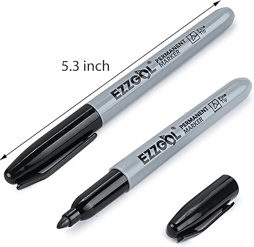 Miniatura 2 de Marcadores permanentes a granel, paquete de 150 marcadores permanentes negros de punta fina, marcadores impermeables, bolígrafos a prueba de manchas