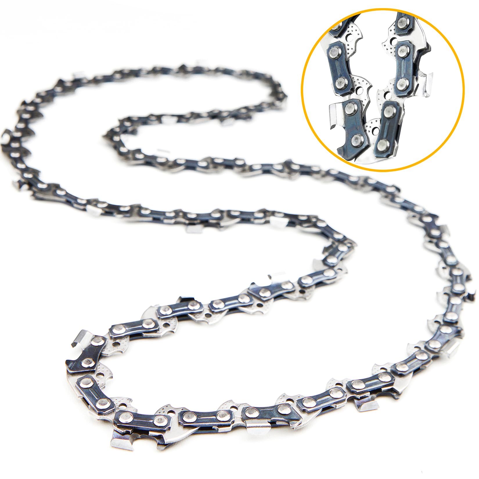 Paquete de 3 cadenas de 12 pulgadas, cada una con un calibre de 0.43 pulgadas, paso LP de 3/8 pulgadas y 45 unidades