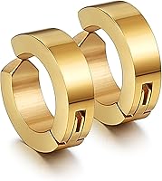 Vista 1 de Jstyle Aretes de acero inoxidable para hombre y mujer, hipoalergénicos