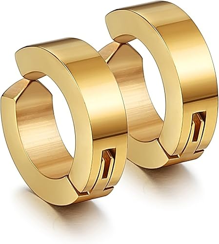 Jstyle Aretes de acero inoxidable para hombre y mujer, hipoalergénicos