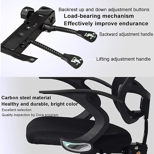 Miniatura 6 de Silla de oficina para videojuegos, silla de computadora ergonómica de malla, silla de oficina con respaldo alto con reposacabezas ajustable, soporte