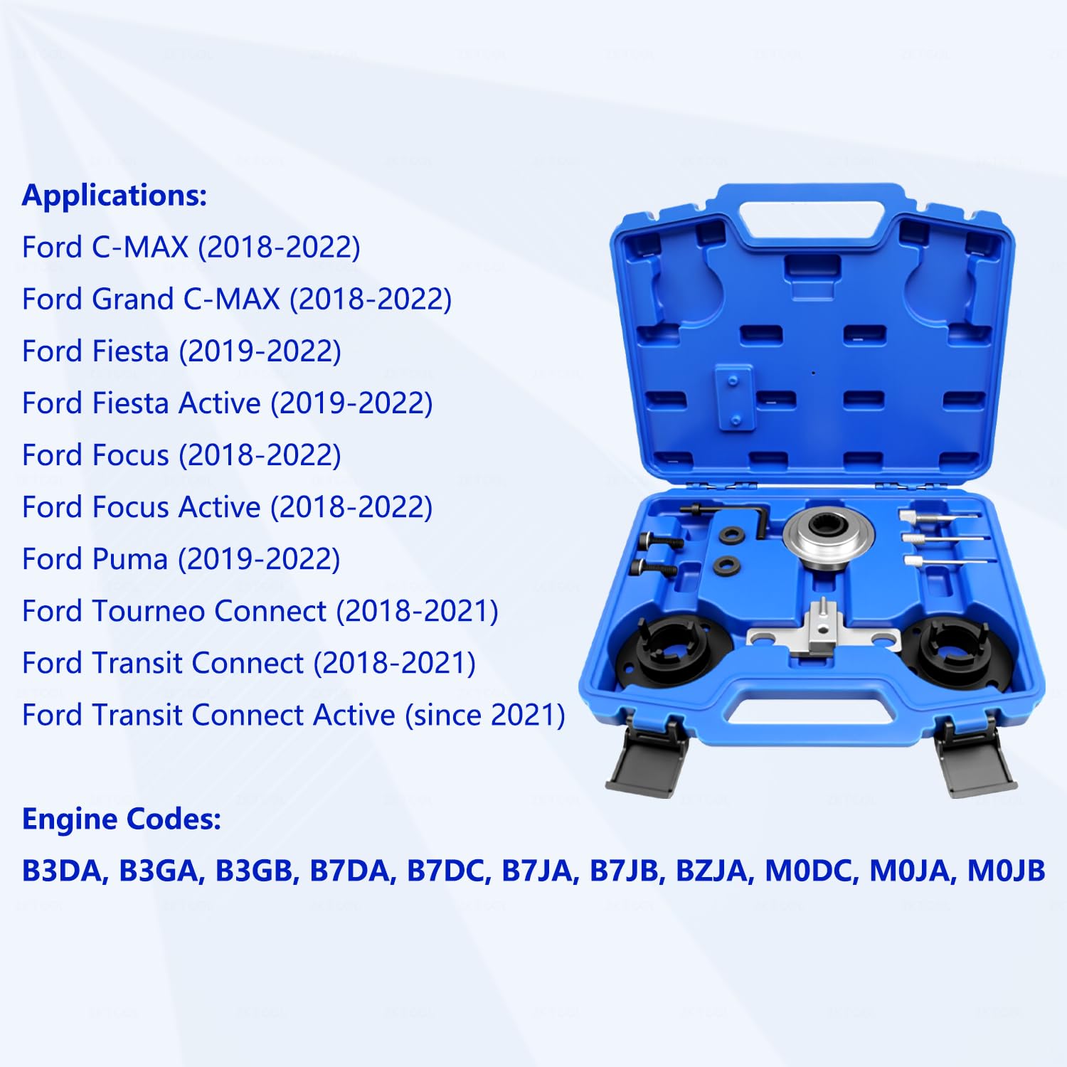ZKTOOL Strumento di bloccaggio della fasatura dell'albero a camme del motore, compatibile con Ford 1.0L Ecoboost, strumento di bloccaggio del volano, installazione guarnizione olio coperchio anteriore