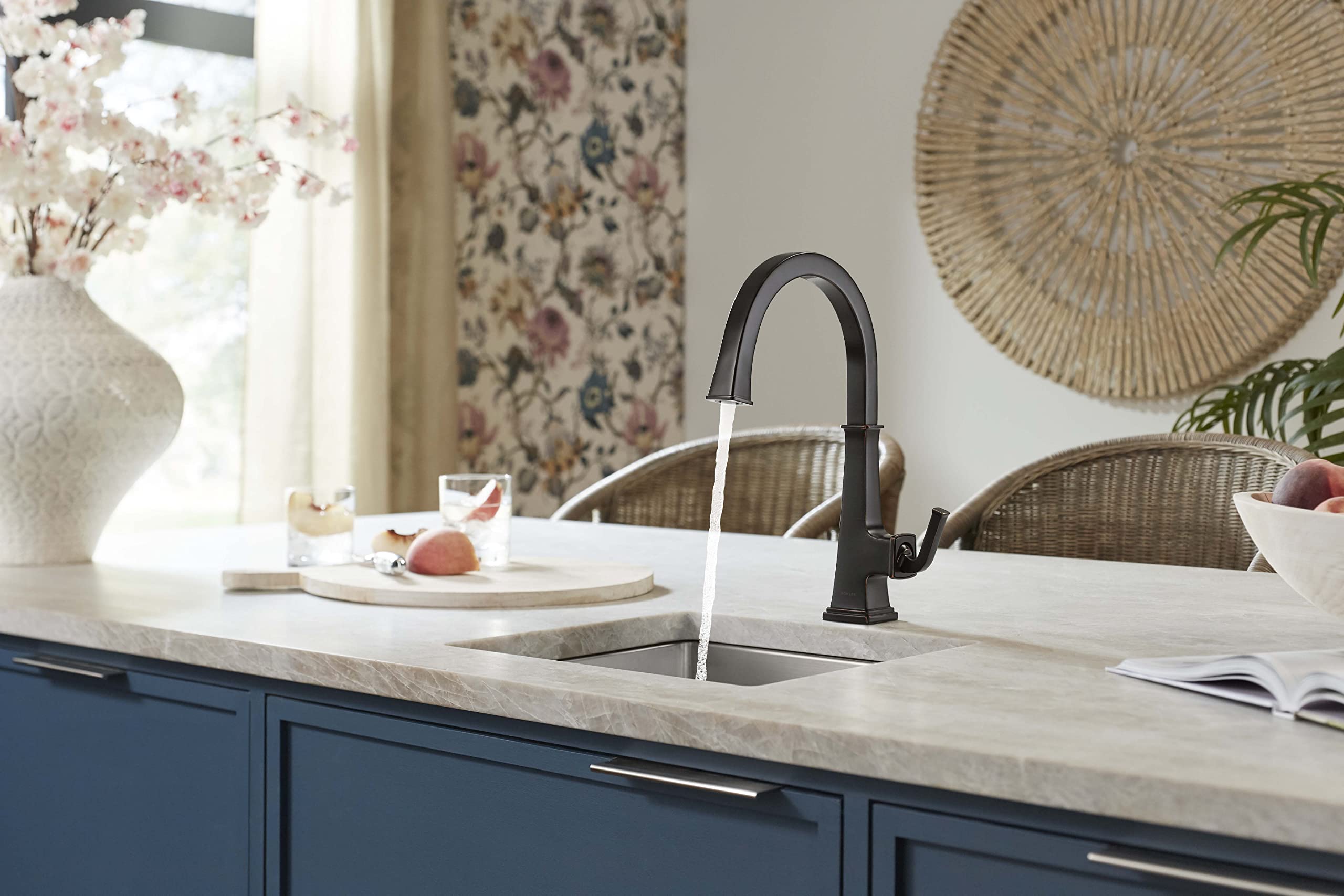 KOHLER K-23833-BL Riff Single Handle Kitchen, Prep, Wet, Faucet for Bar Sink, Matte Black