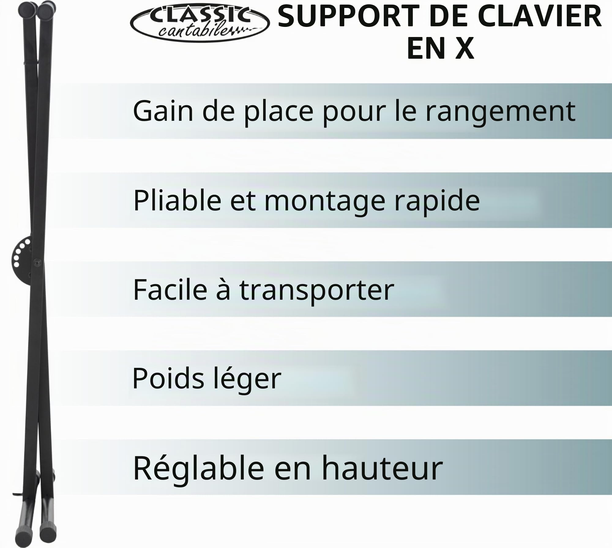 Clavier À Touches Lumineuses McGrey LK-6120-MIC Avec Micro – Set, 255 sons | Clavier pour débutants avec 61 touches lumineuses, 255 rythmes, 61 sons de percussion, 50 morceaux démo, Sustain/ Vibrato