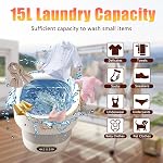 Portable Washing Machine,15L Collapsible Mini Washer with 3 Cleaning Modes Drain Basket Small Foldable Laundry Machine for Travel Camping Dorms RVs Apartments Baby Clothes Underwear Socks Delicates