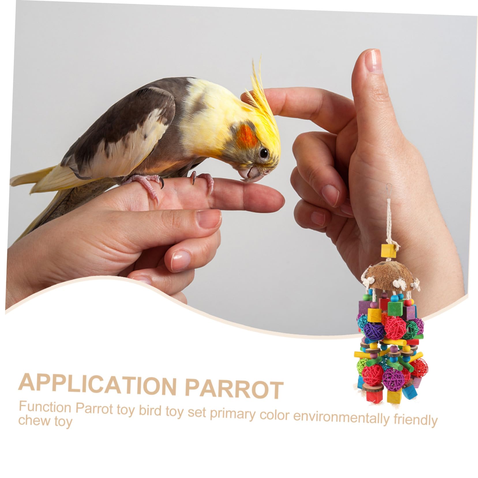 UPKOCH 1stücke Kauspielzeug für Papageien Vogelbeißspielzeug Hängendes Papageienspielzeug Robustes Material Einfache Montage