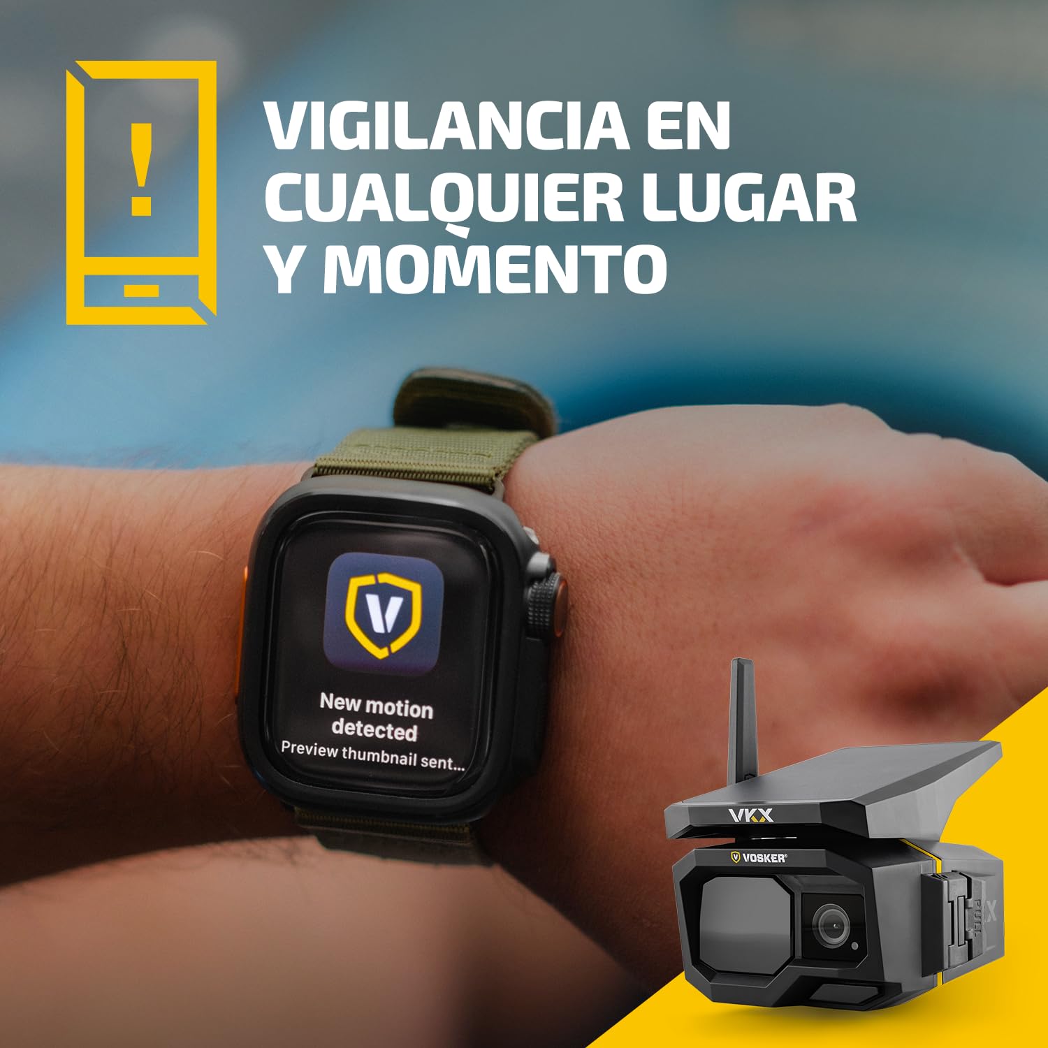 Vosker VKX Cámara de Seguridad 4G-LTE para Exteriores con energía Solar – Sin WiFi, detección de Movimiento, visión Nocturna, SIM incluida, vídeo de 15s a Demanda, IP65