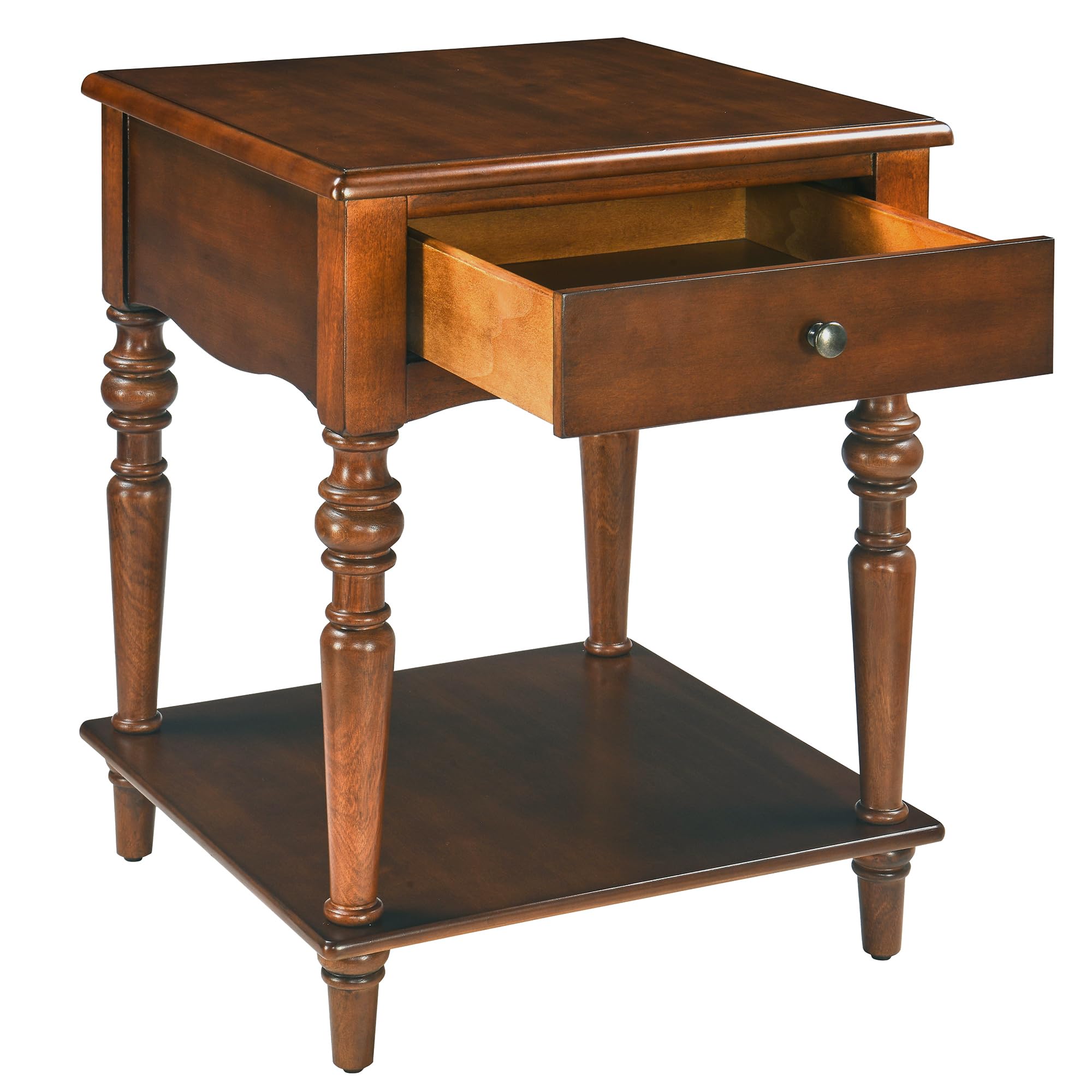 Amazon.com: Solid Wood Side Table with Drawer and Storage Shelf