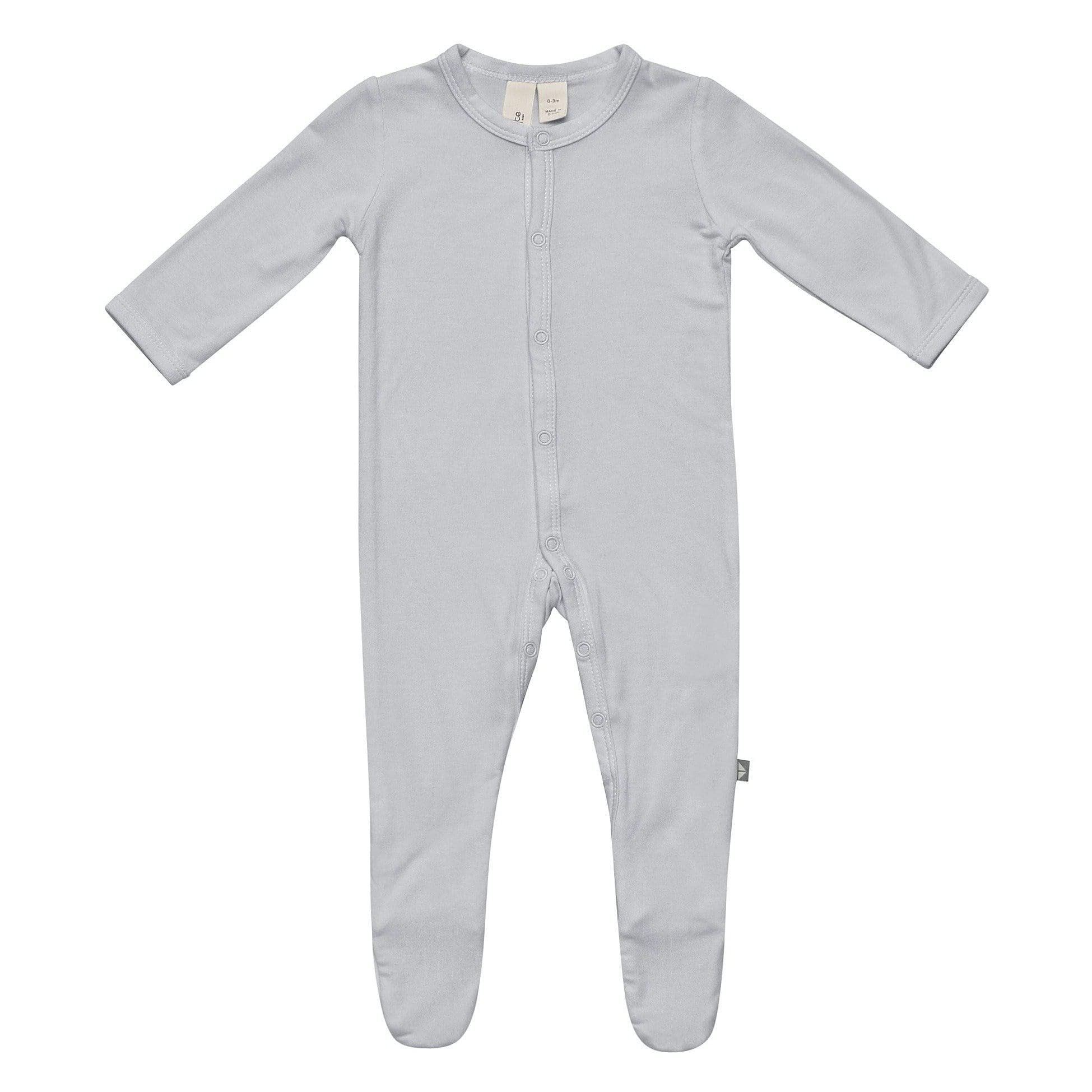 KYTE BABY Unisex Footie, Rayon Made From Bamboo- Snap Closure (0-3 Months, Storm)