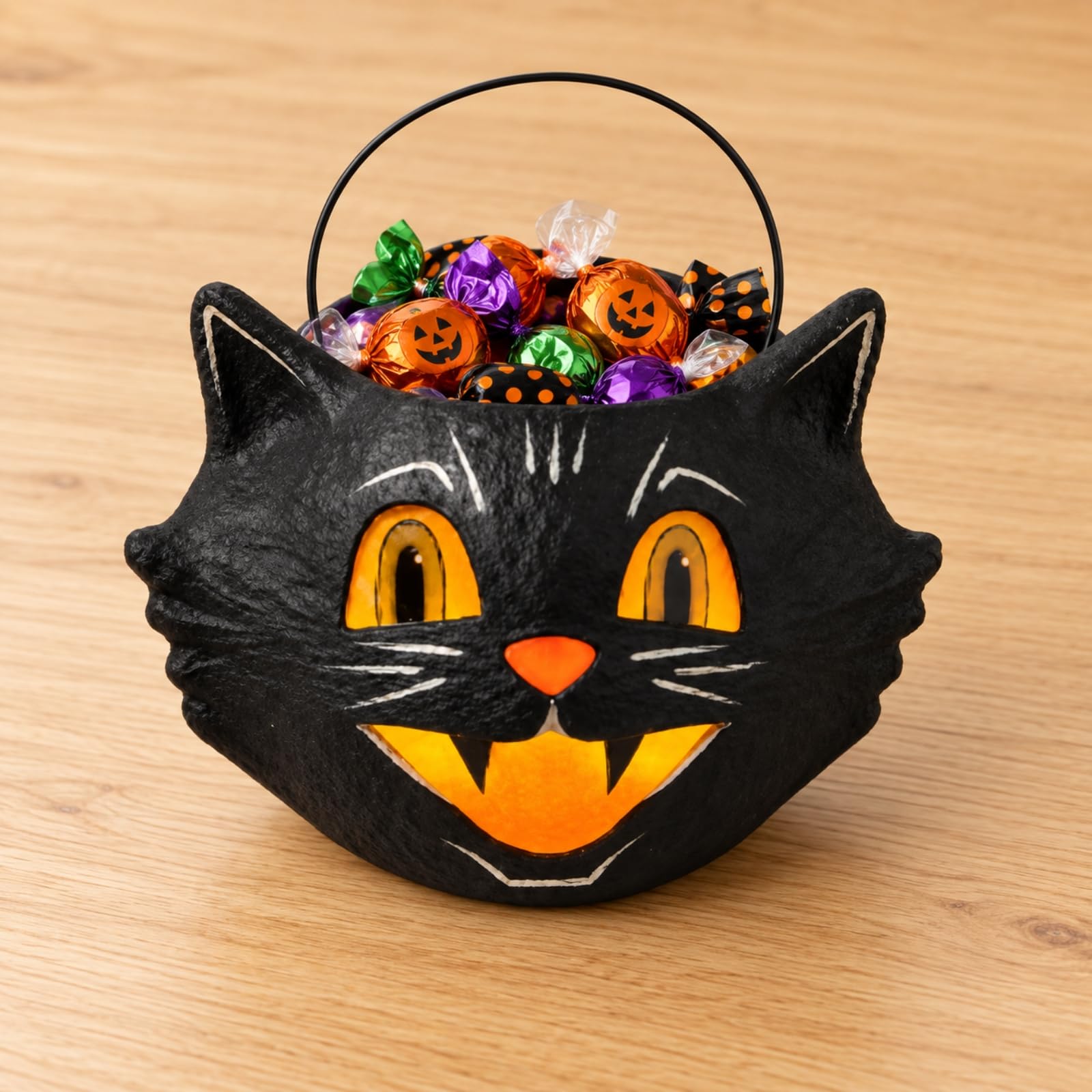 Ciotola per Caramelle a Forma di G Nero Comp Cioto Halloween retrò Statuetta Decorativa ngresso Casa