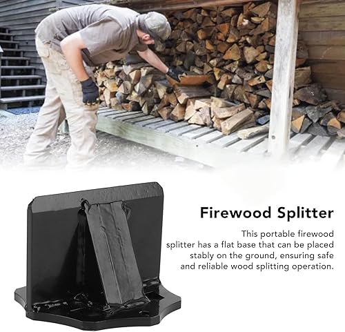 Miniatura 6 de TOPINCN Divisor portátil para leña, herramienta de apertura de división de madera para acampar al aire libre en casa, fácil operación con acero de
