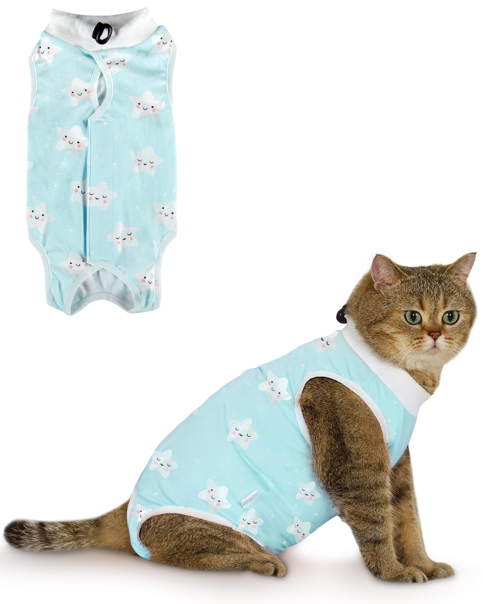 ANWA Cat Recovery Suit - Breathable Cat Onesie for Cats After Surgery Female, Kitten Surgery Recovery Suit Female Abdominal Wounds