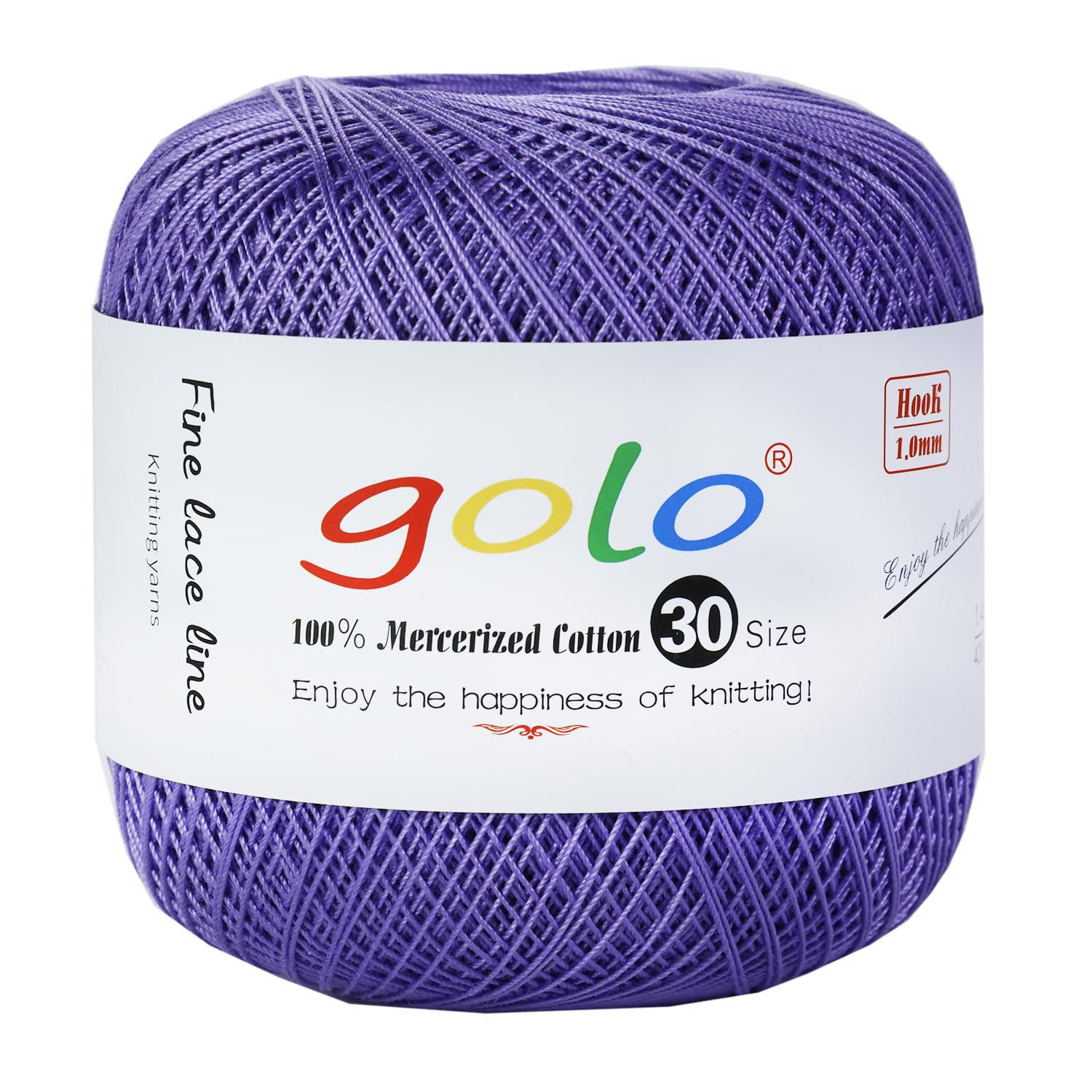 golo Crochet Thread Size 30 Yarn for Hand Kniting Yarn for Tatting Bright Purple 279