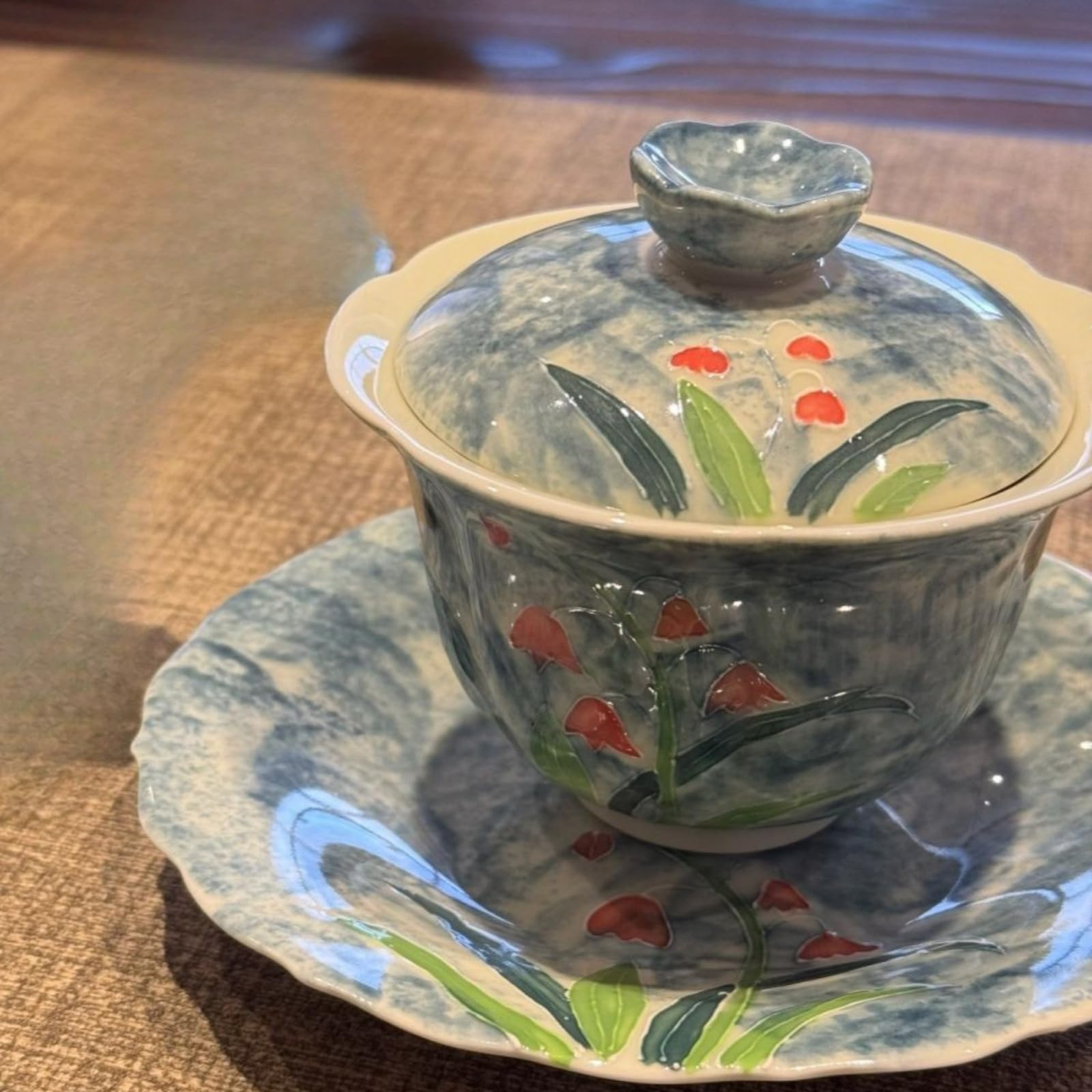 Ręcznie rysowane ceramiczne Gaiwan domowe rękodzieło zestaw do herbaty Kung Fu