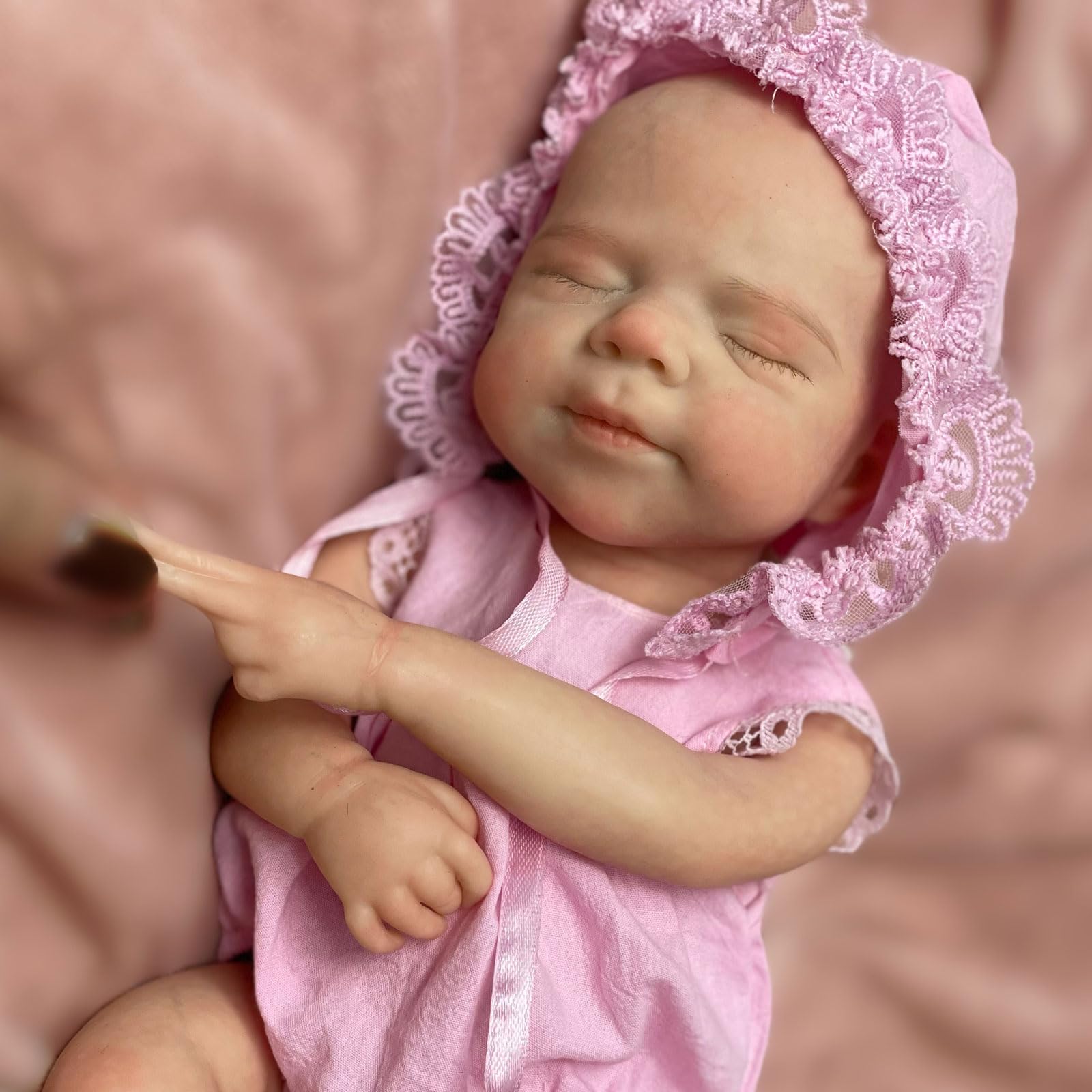 Gileutay 12inch/32cm Real Silicone Baby Doll Full Body Girl Realistic Reborn Dolls Lifelike Hand Painted Sleeping Newborn Babies for Toddlers