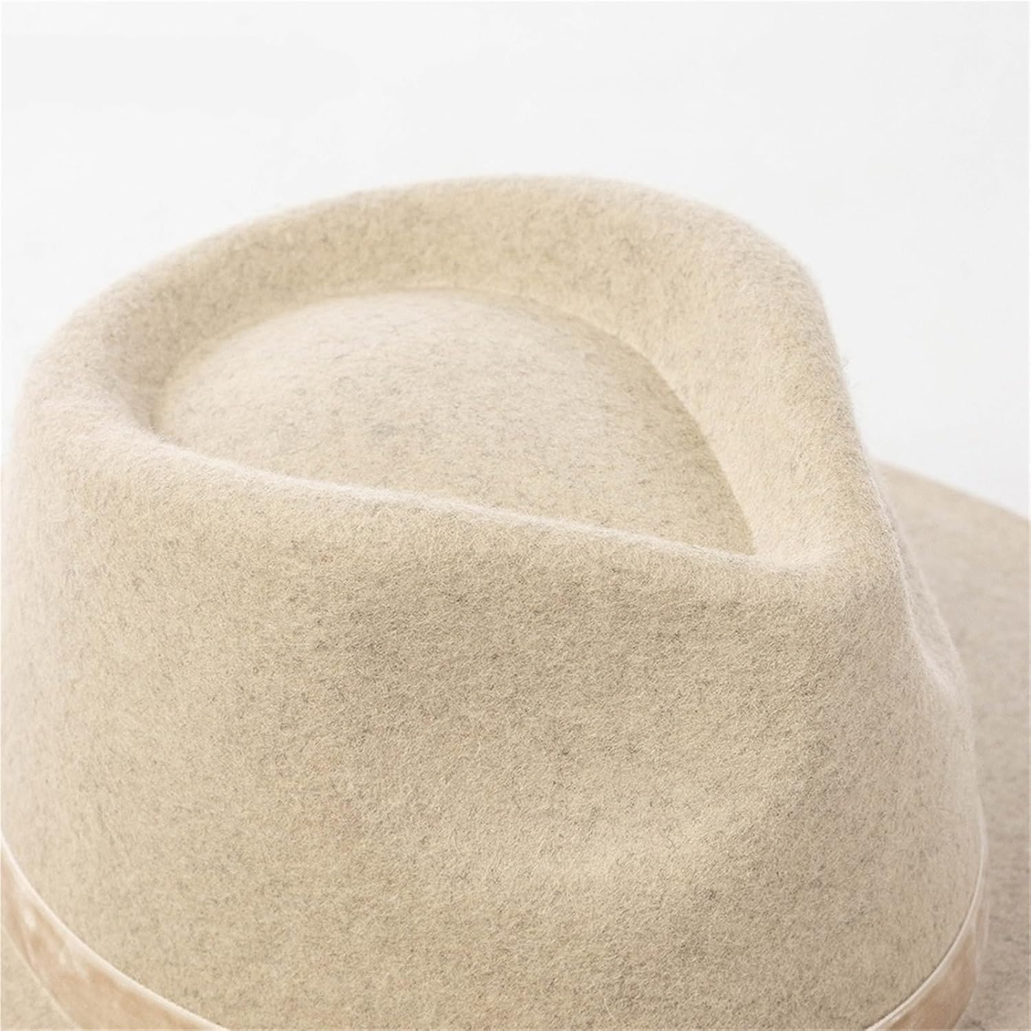 Fedora Hats for Men Autumn Winter Elegant Wool Fedora Hat Crown Top Jazz Felt with Velvet Ribbon Bowknot