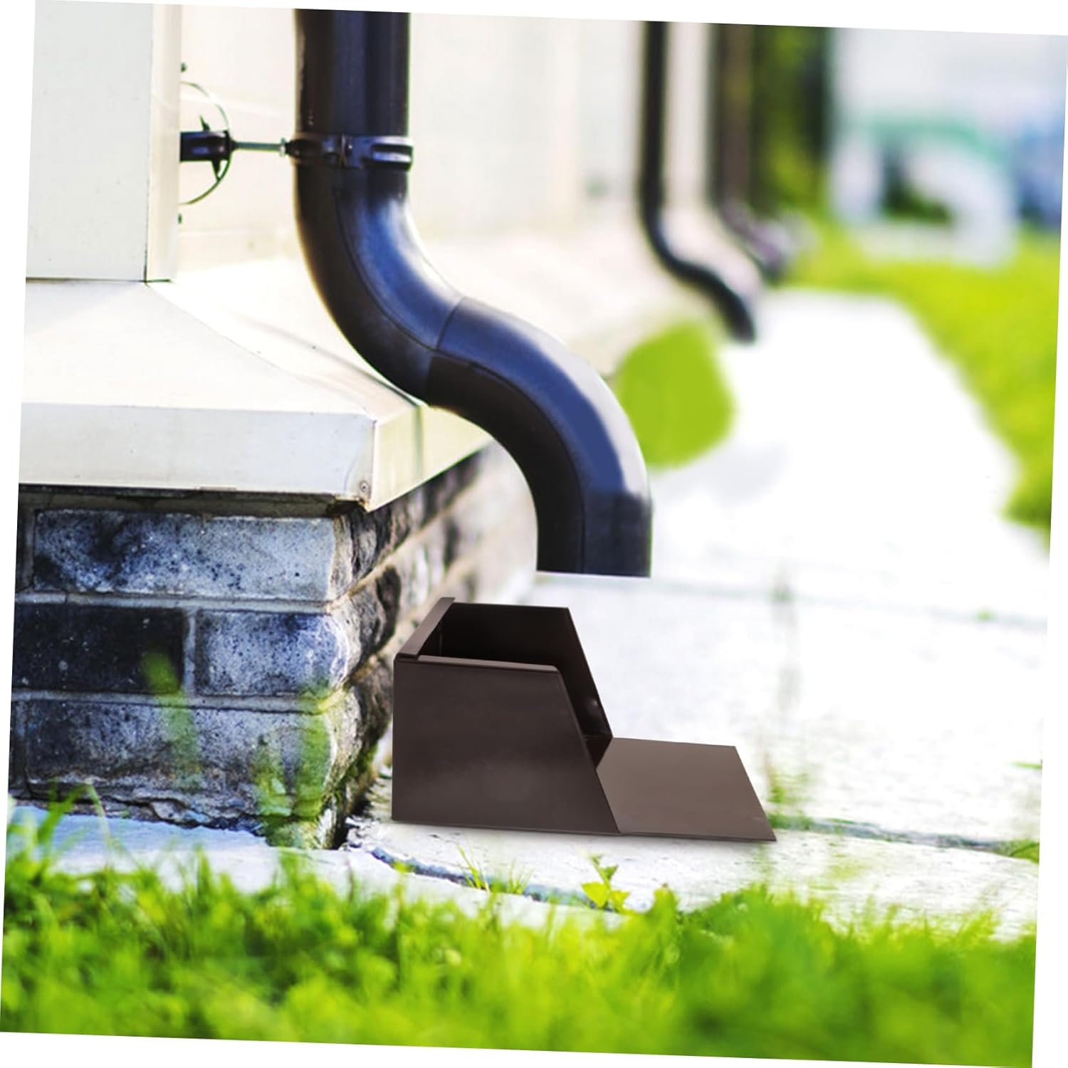 POPETPOP Aluminum Rainwater Collection Tray with Splash Guard Durable Gutter Diverter for Efficient Water Drainage Easy to Clean User Friendly Design Capacity for Downspouts
