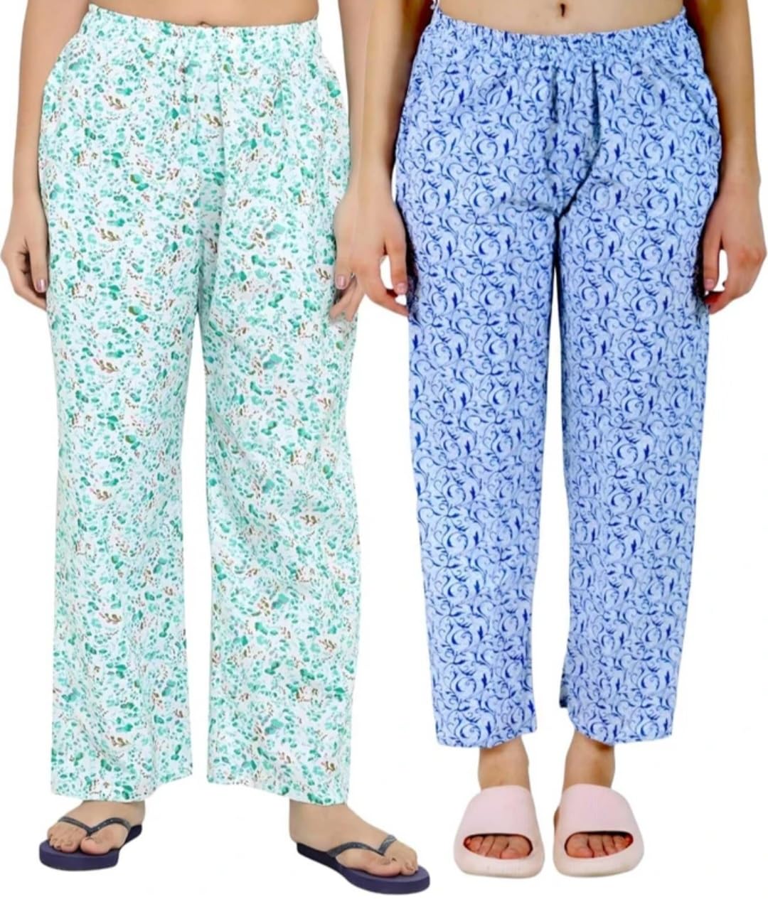 ladywillington Womens Track Pant Lower Fully Stretchable Free Size Cotton Printed Payjama/Lounge Wear –Soft Cotton Night Wear/Pyjama for Women(Pack of 2 Pcs),Prints May Vary (Assorted Pyjama)-picture-47
