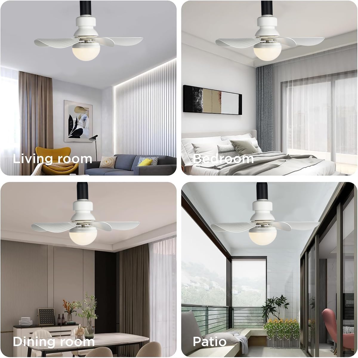 LEDESIGN Socket Fan Light in various rooms