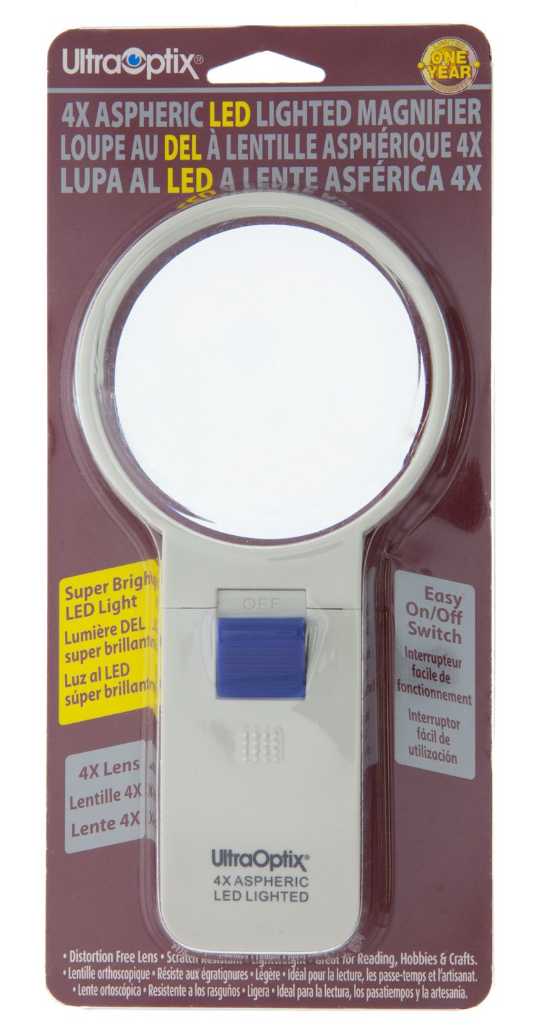 Buy UltraOptix Sv3LPLED 3" Round LED Lighted Magnifying Glass, Easy On
