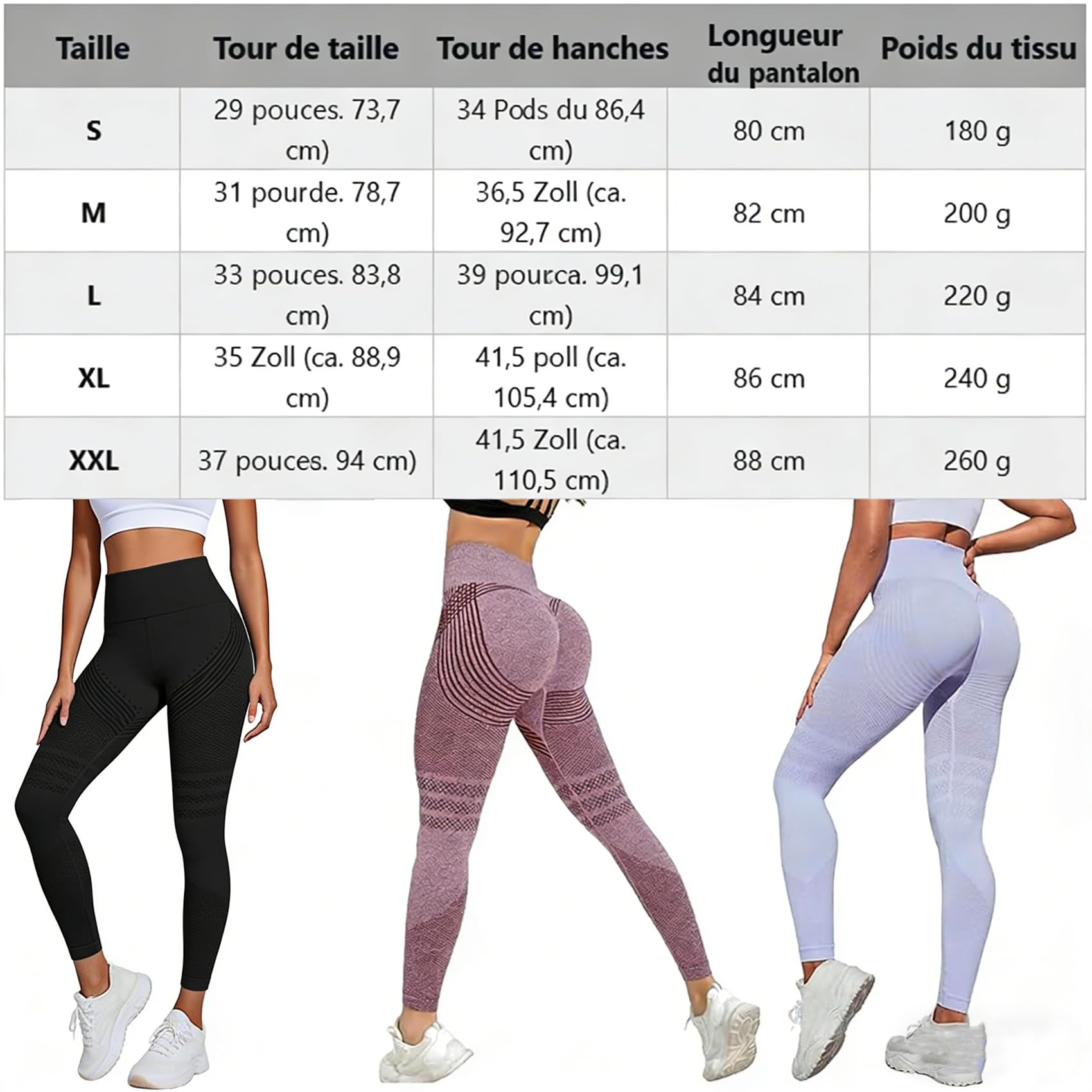 DZ'HUE Leonie and Co Leggings, Women's 3D Anti-Cellulite Leggings, avec Compression, Modelage 3D, Effet Push-Up, Sculpte Votre Silhouette