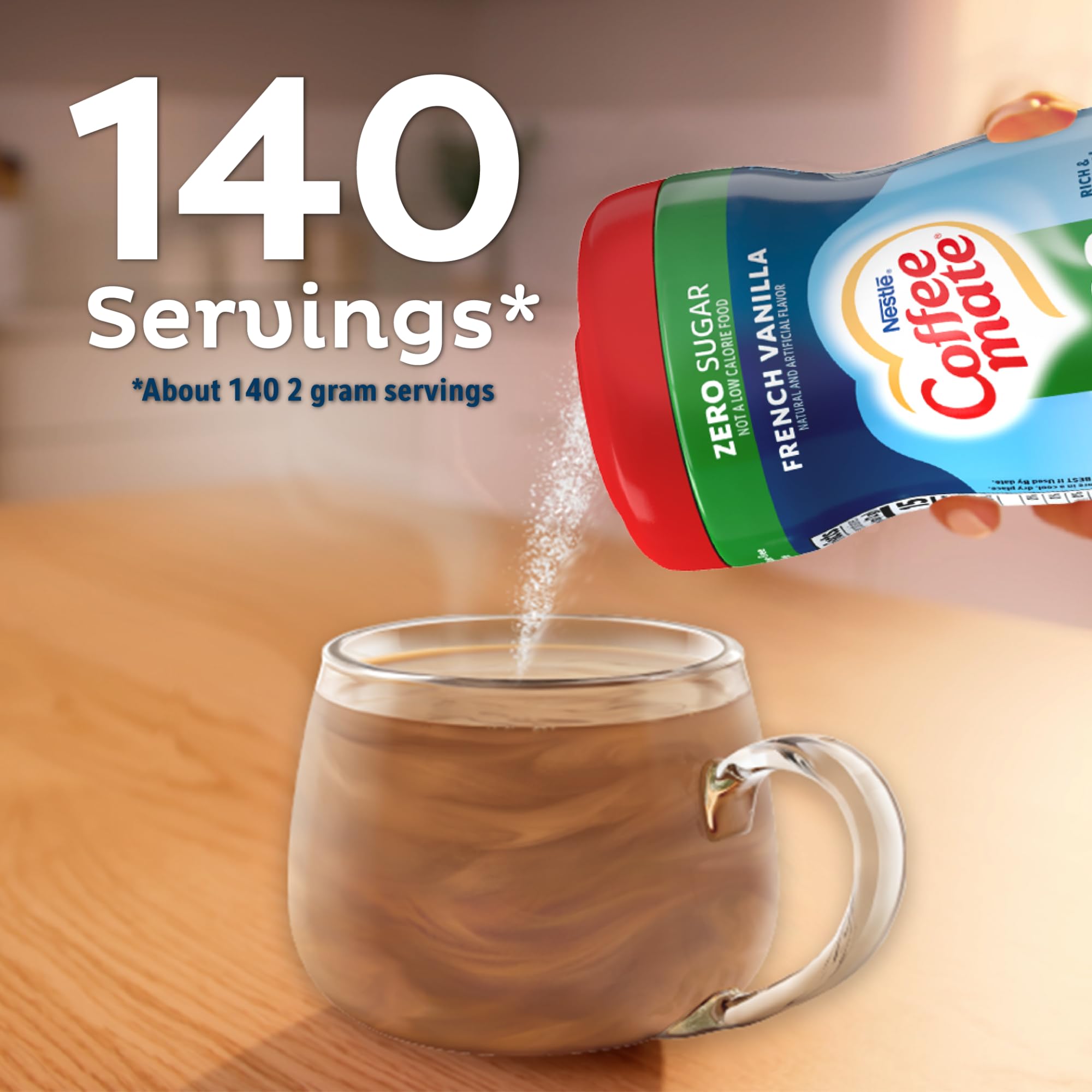 COFFEE-MATE French Vanilla Zero Sugar Powder Coffee Creamer 10 2 oz Canister Pack of 2 — view 5