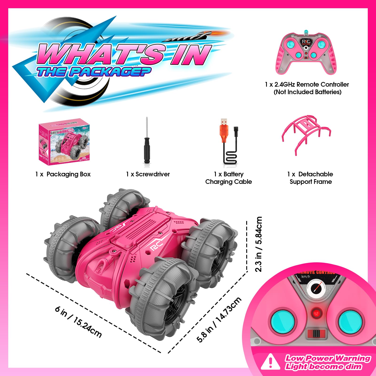 Voiture Télécommandée Enfant, 4Wd Drift Stunt Rc Car Radiocommandée 360°Rotation 2,4 Ghz