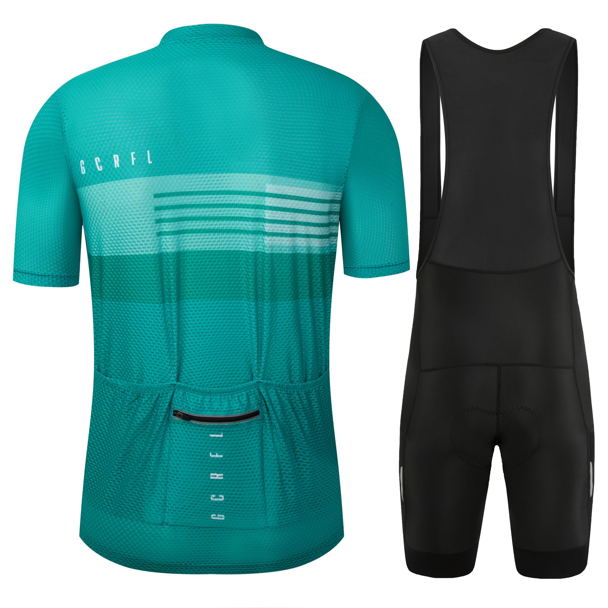 GCRFL Herren Radtrikot-Sets Rennradtrikot Reitshirts Leichte Trägerhose mit Taschen Gepolstert