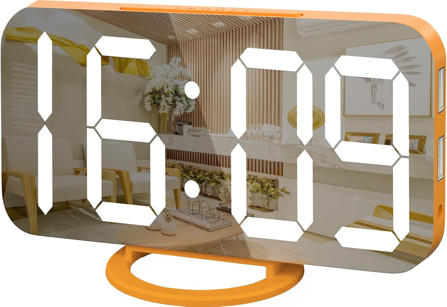 WulaWindy Digital Alarm Clock, Large Mirrored LED Display