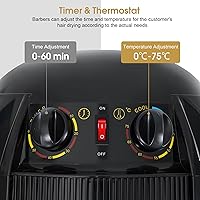 Vista 5 de BarberPub Secador de capó de pelo con capucha de 1300 W con soporte, base rodante de pie de altura ajustable, equipo de salón de belleza