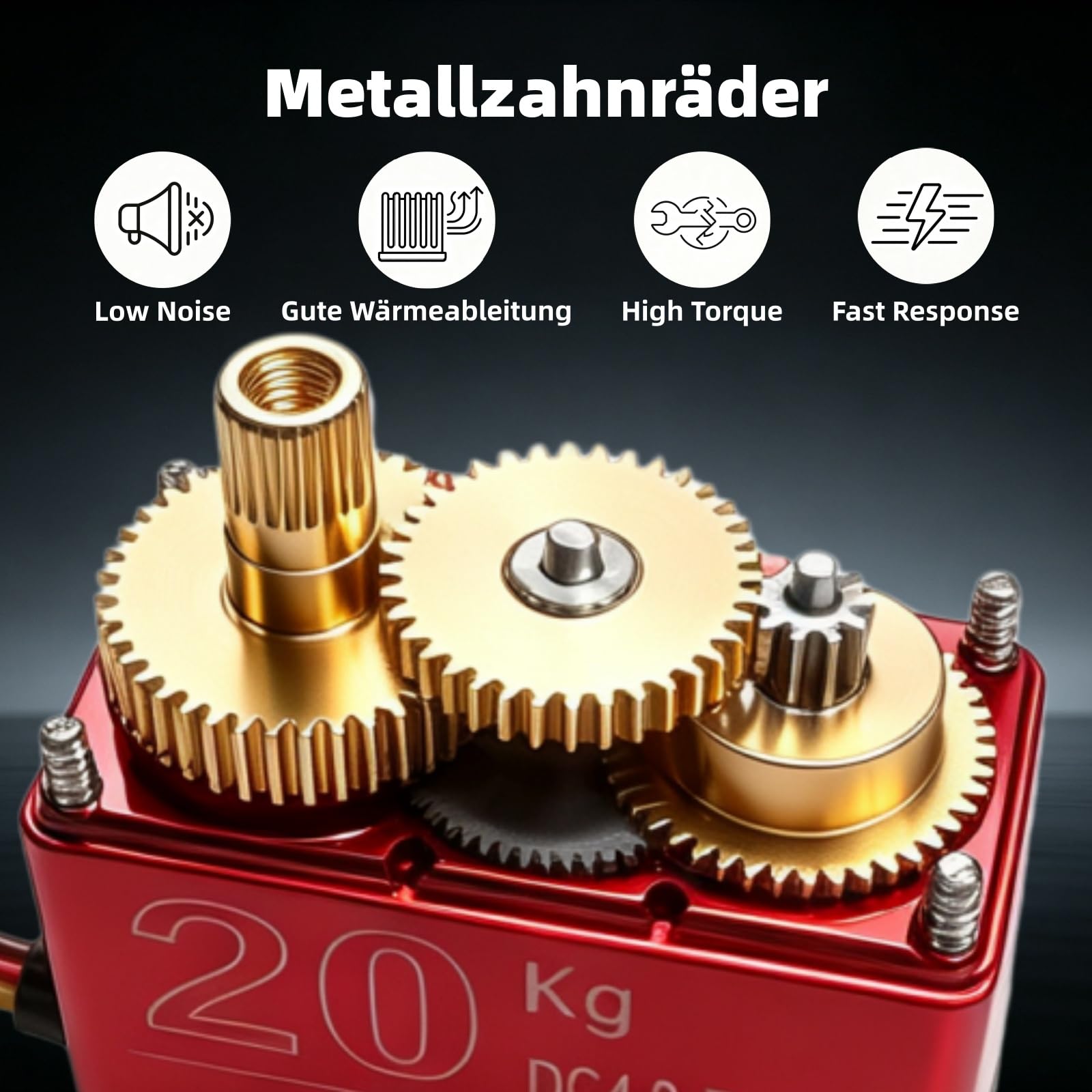 20 kg, cyfrowy silnik serwo High Torque, 270° Metal Gear Waterproof Servo Motor do 1/8 1/10 1/12 RC Car Robot Boat Plane DIY Projekty, z rogiem 25T i akcesoriami (3 sztuki)